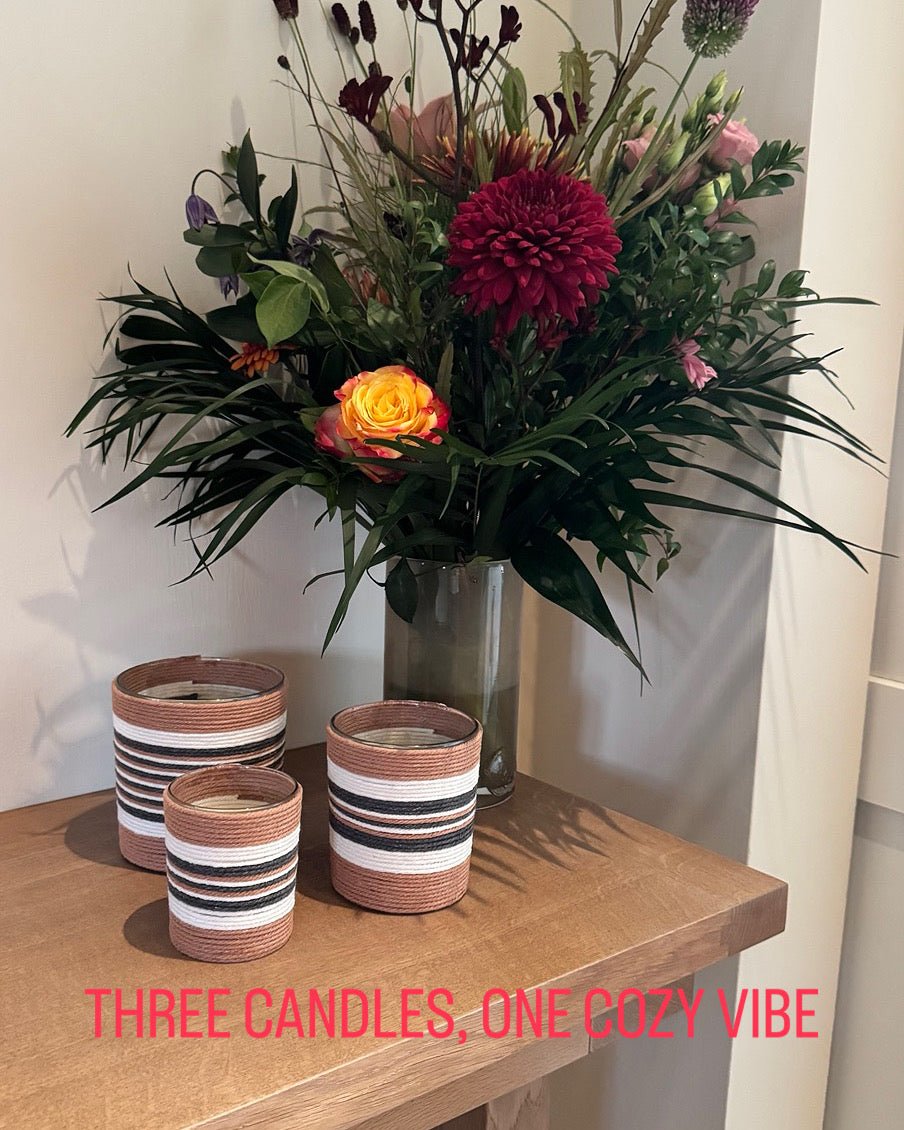 Set of 3 Classic Beige Stripes