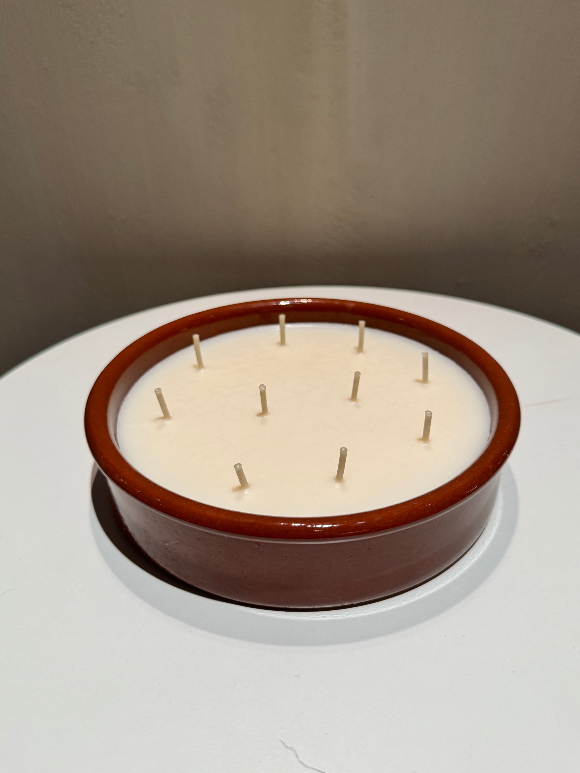 small flat candle