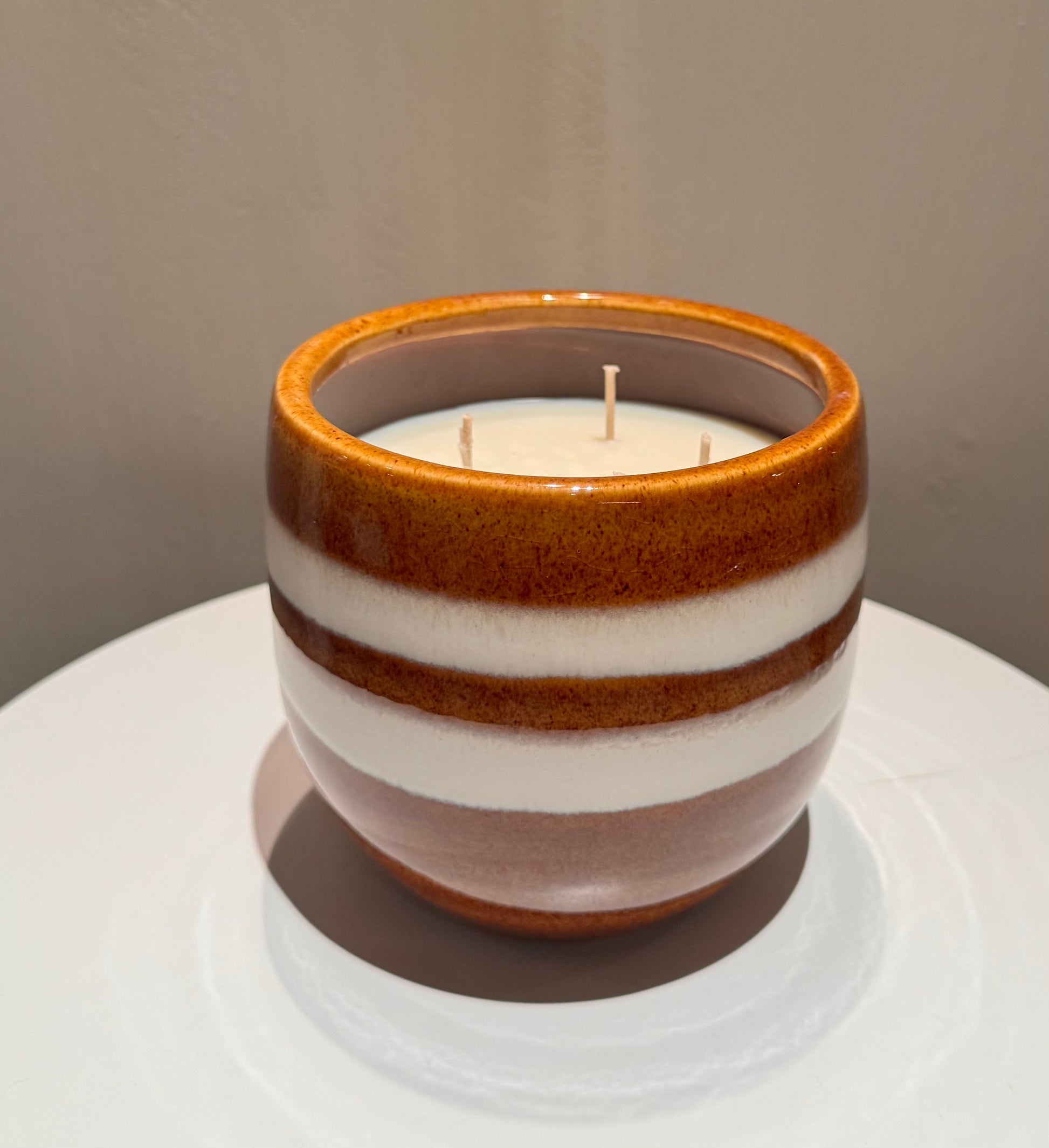 Cognac Ceramic Candle Jar